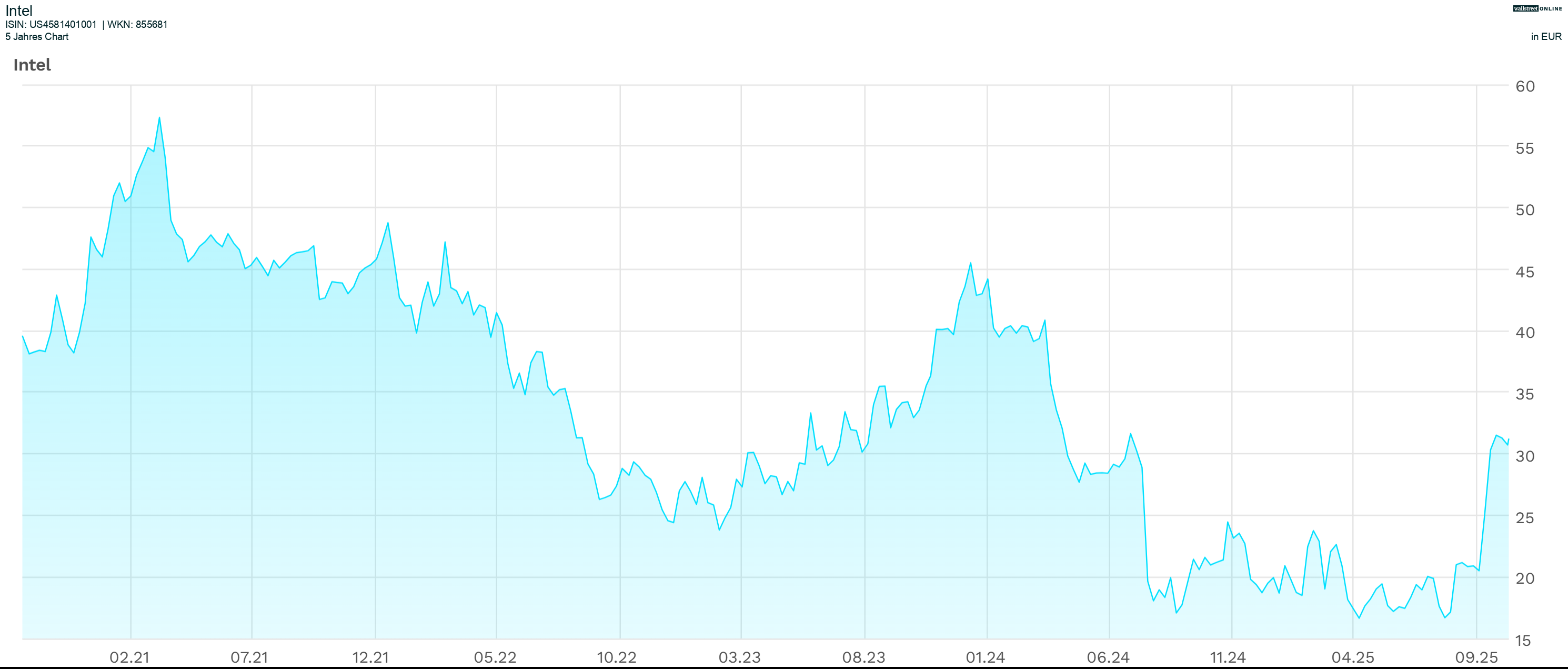 5-Jahres-Chart Intel
